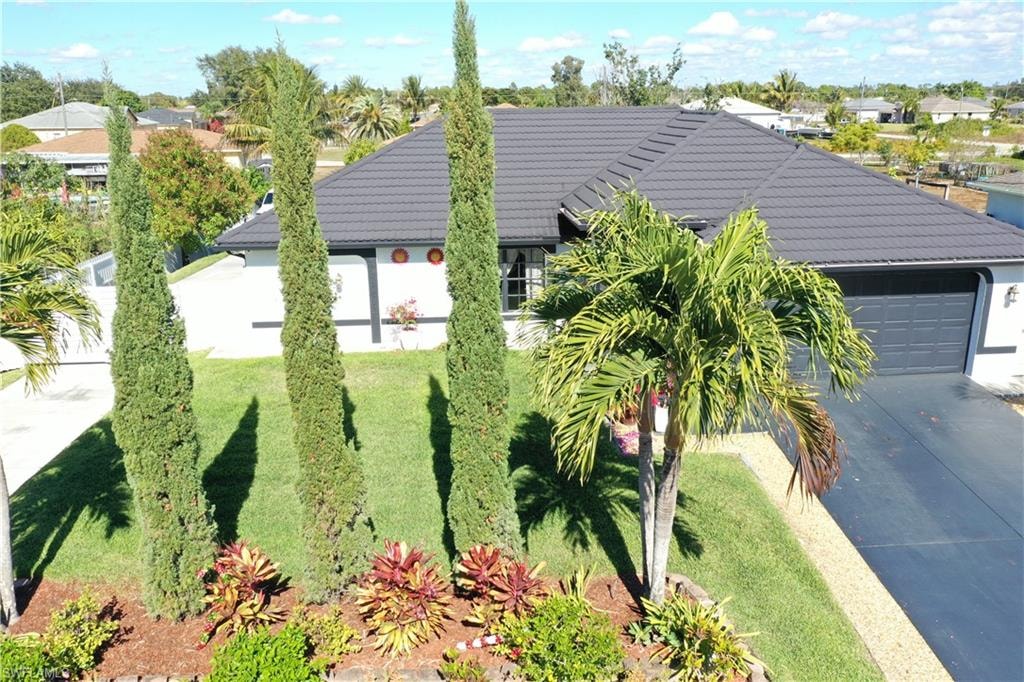 Aerial front view of the property