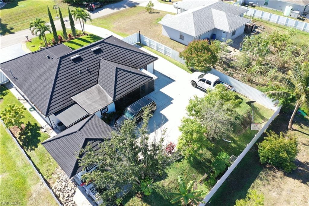 Aerial back view of the property