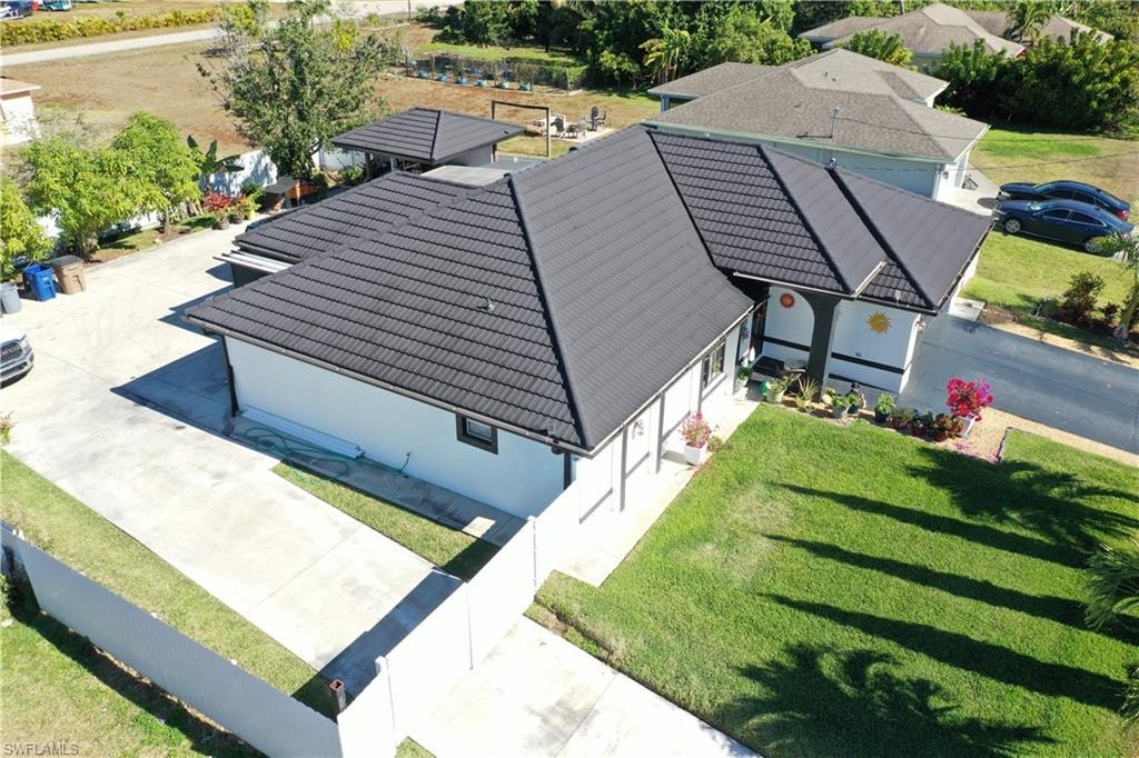 Aerial left side view of the property