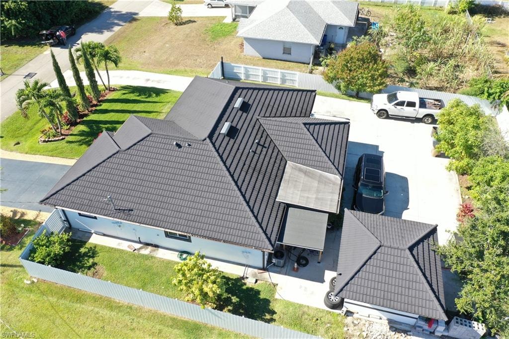 Aerial right side view of the property