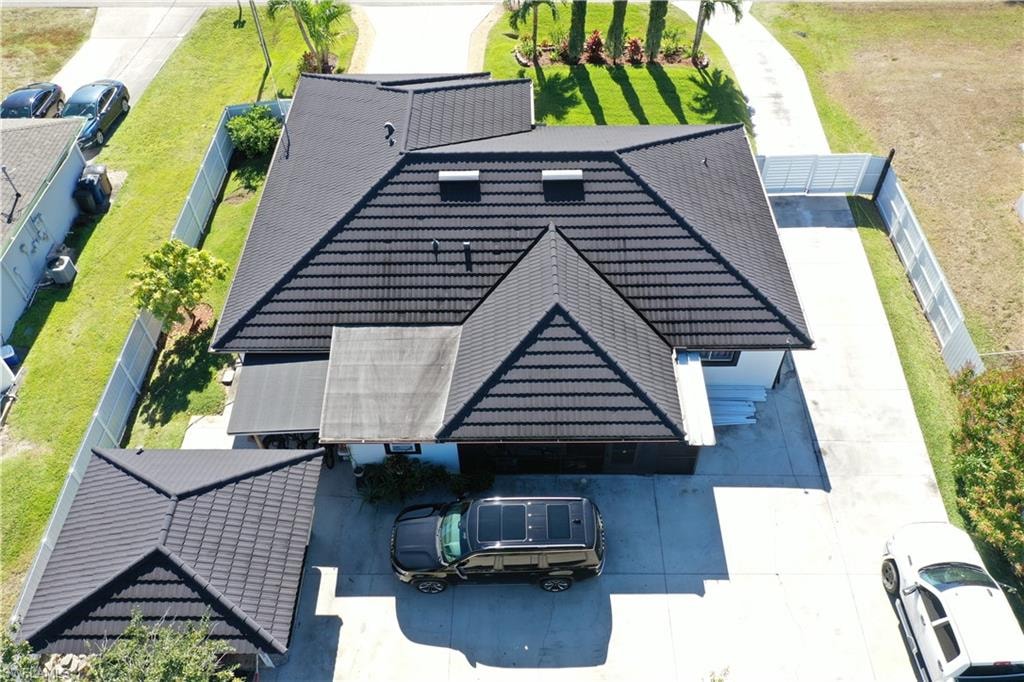 Aerial back view of the property