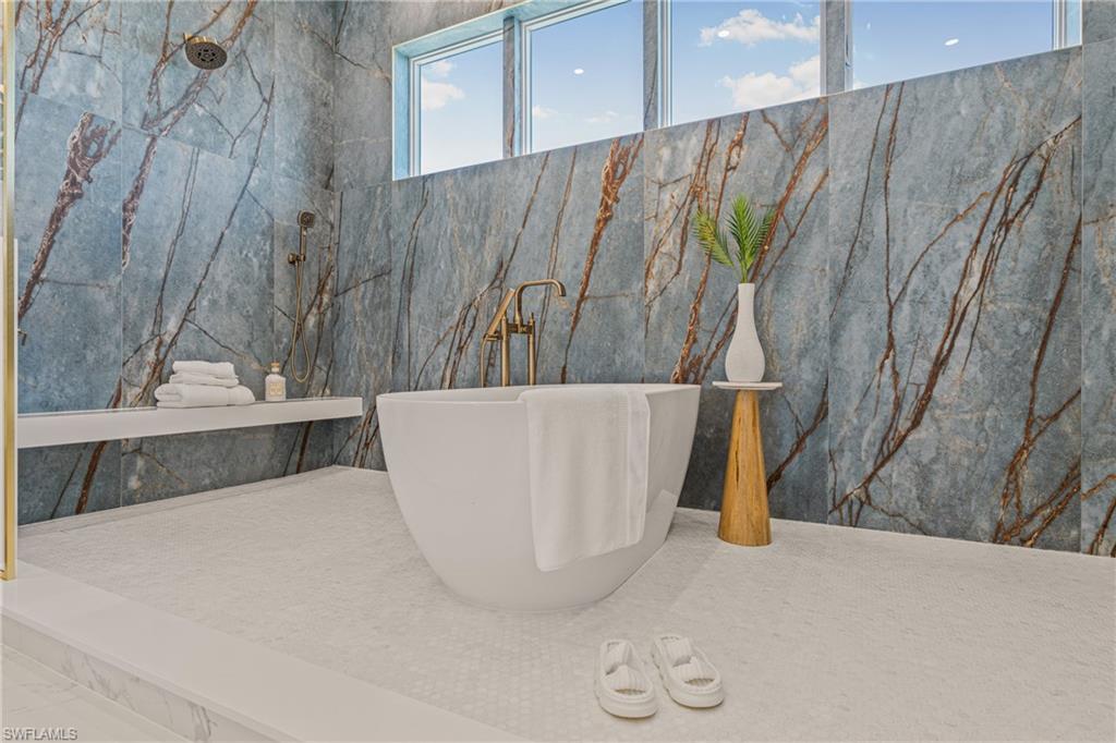 Bathroom with a freestanding tub