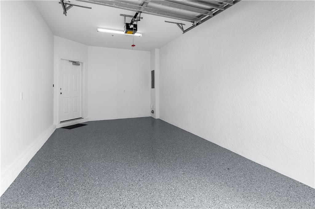 Freshly painted garage and floor