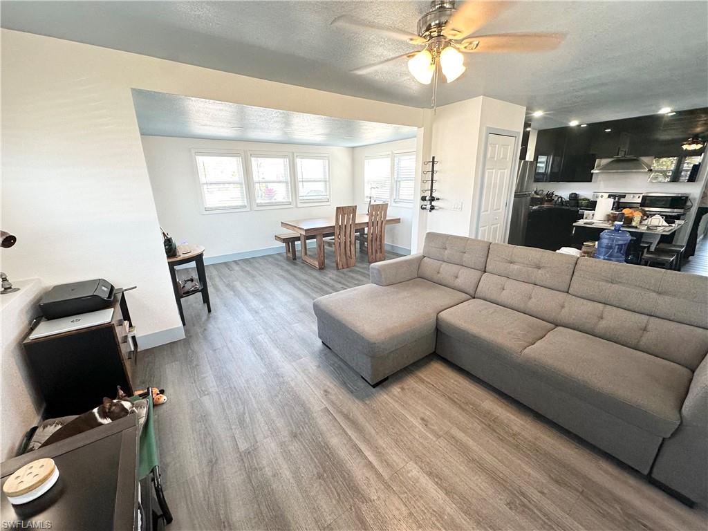 Kitchen in background