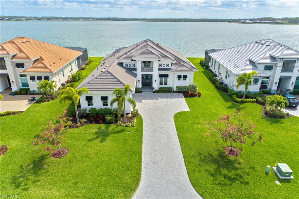 Drone / aerial view of a large body of water