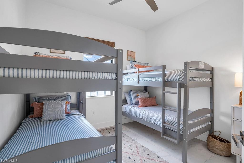 Bedroom with a ceiling fan