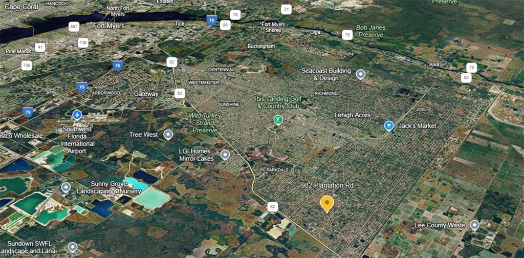 Aerial view of property's location