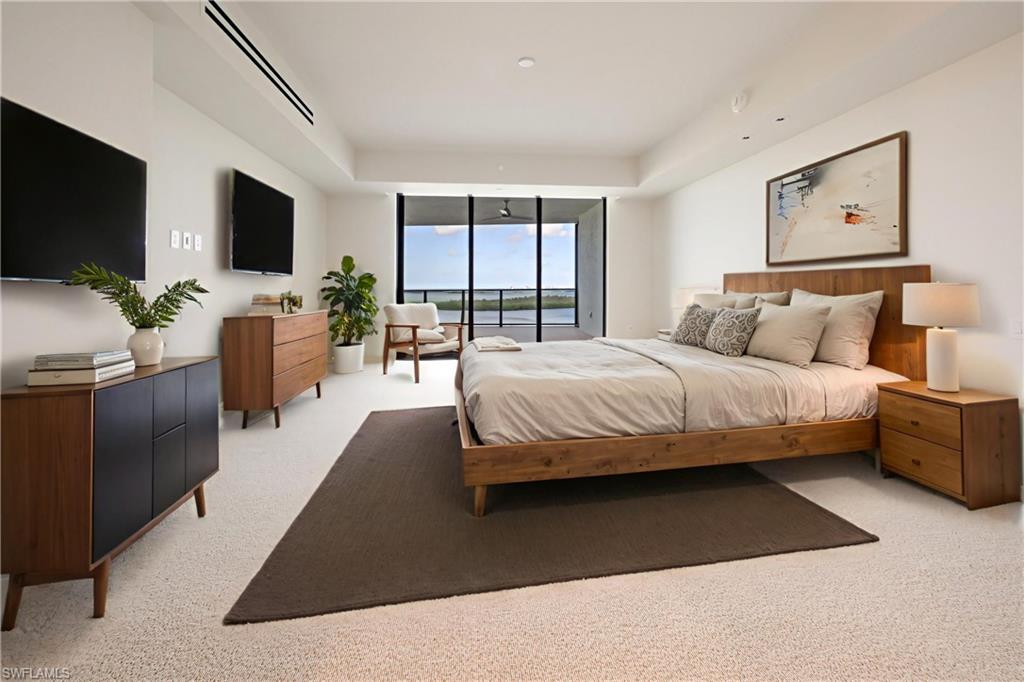 Virtually staged to show furniture options.