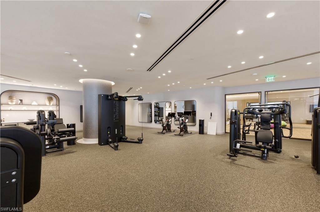 The latest equipment, juice/water bar, TV's, Pilates room plus individual exercise rooms.