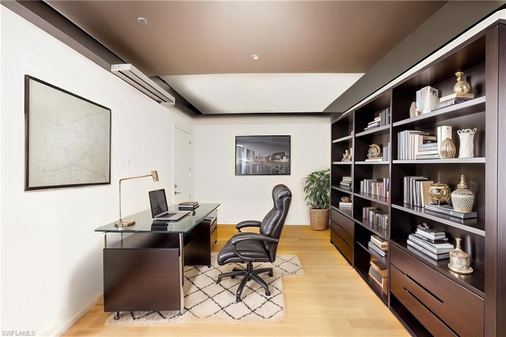 Office/Den with sliding double door entry. Virtually staged to see options