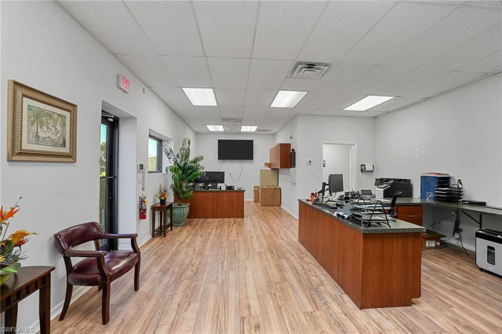 Home office featuring a paneled ceiling