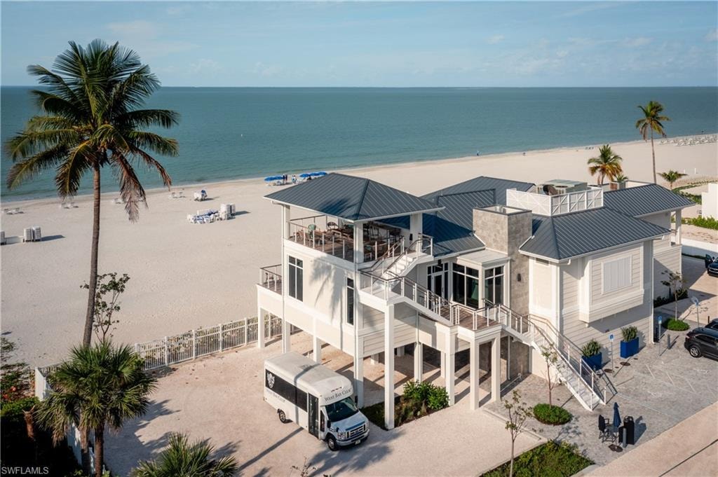 Aerial view of expansive beach