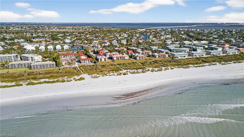 Aerial view of a large body of water