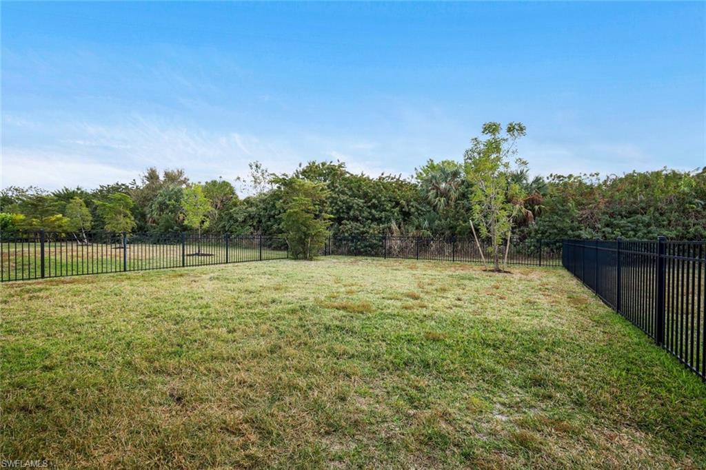 View of fenced backyard