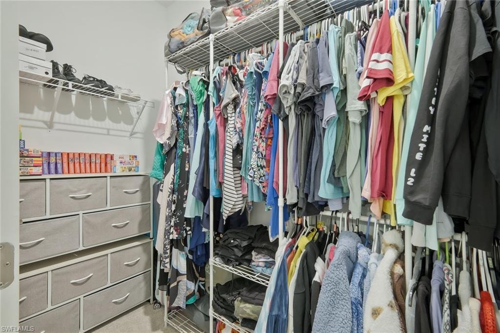 View of walk in closet