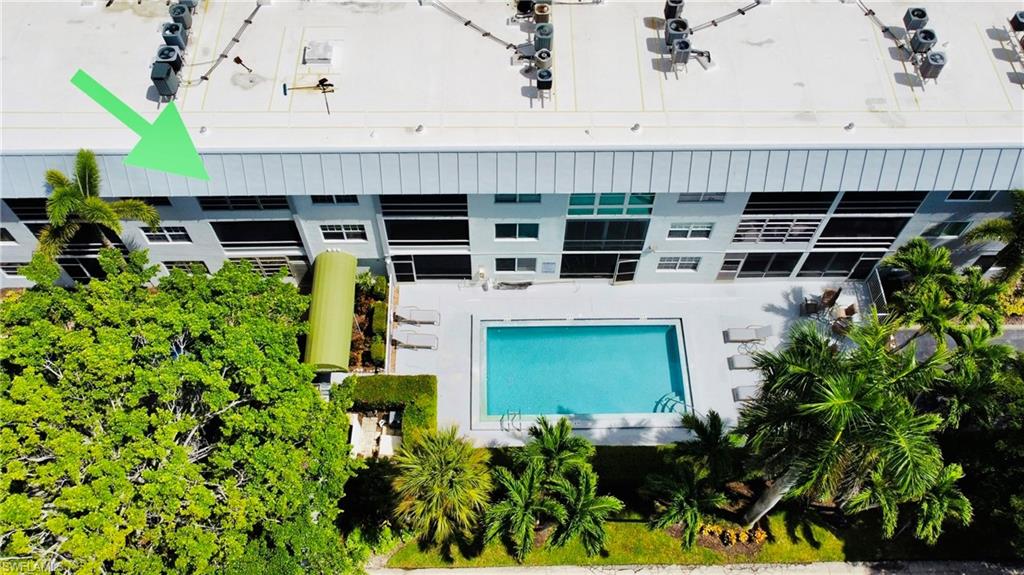 Bird's eye view of a pool