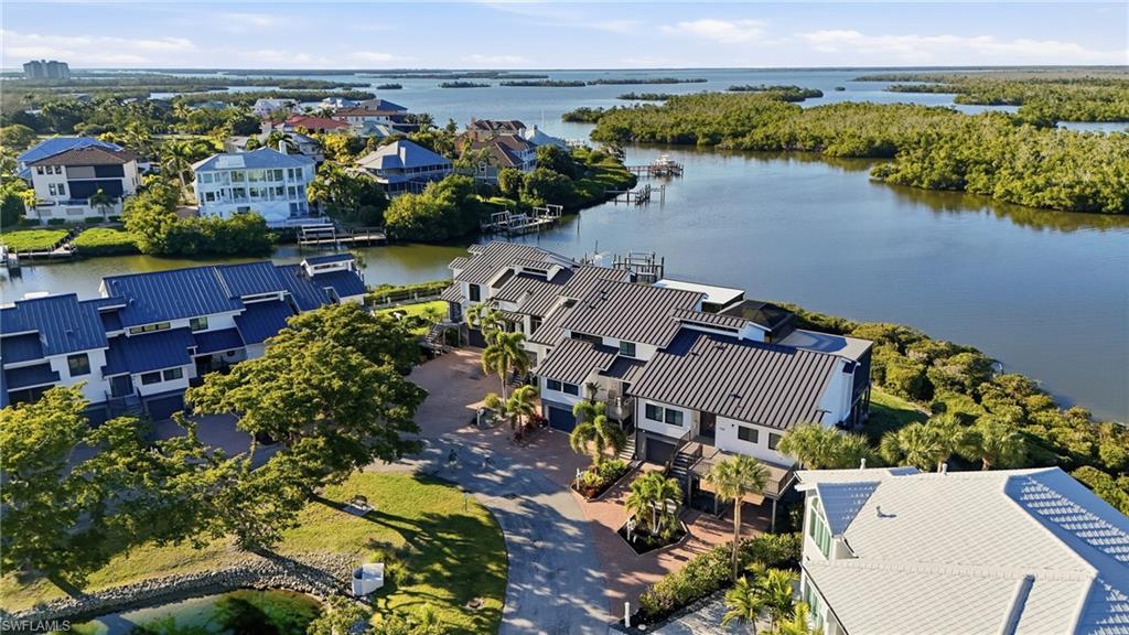 Aerial view of a large body of water