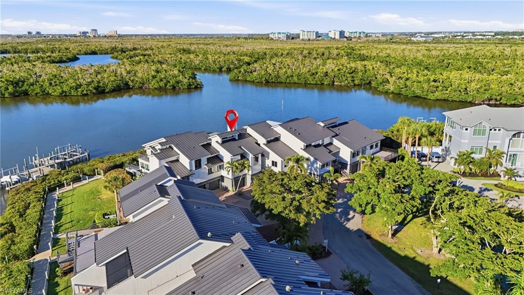 Bird's eye view of a large body of water