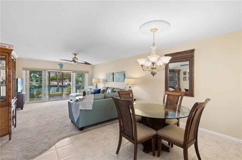 Tiled dining, kitchen and bathrooms