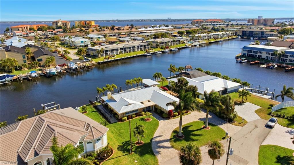 Aerial view of a large body of water