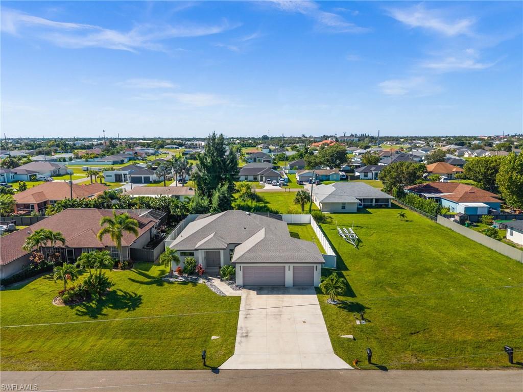 Aerial perspective of suburban area