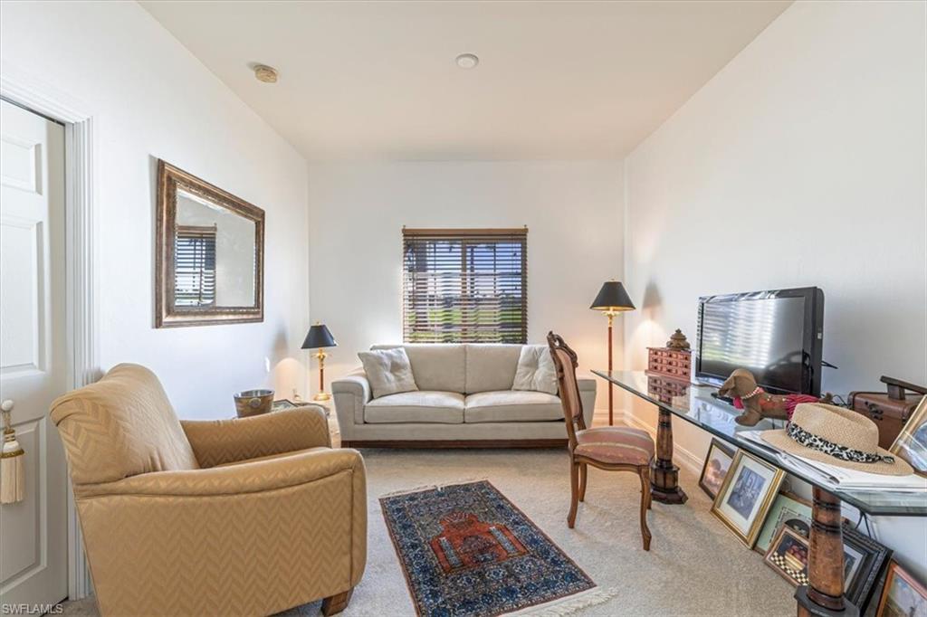 Living room featuring carpet