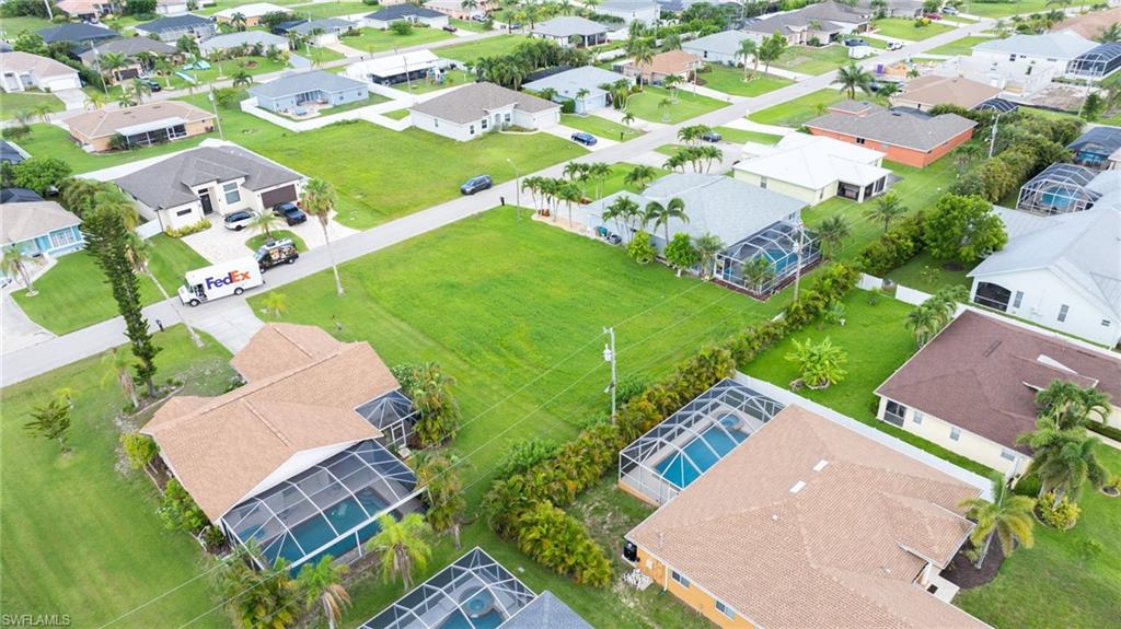 Aerial perspective of suburban area