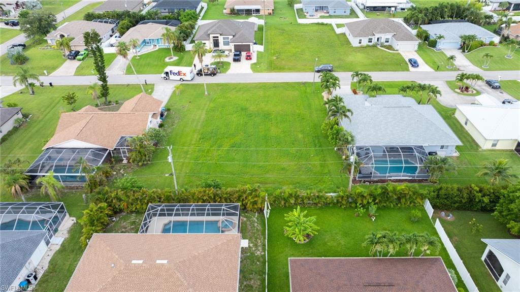 Aerial perspective of suburban area