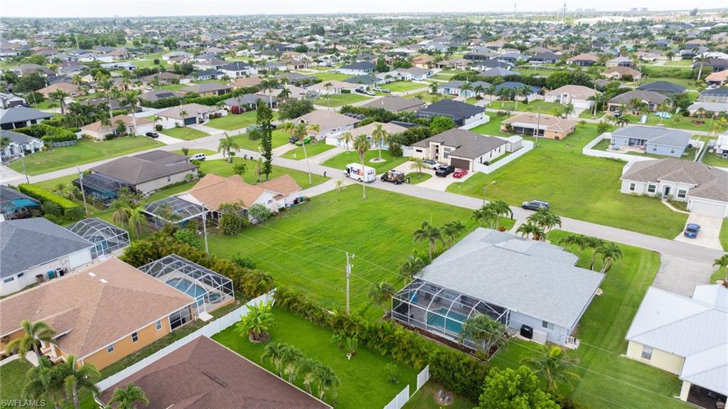 Aerial view of residential area