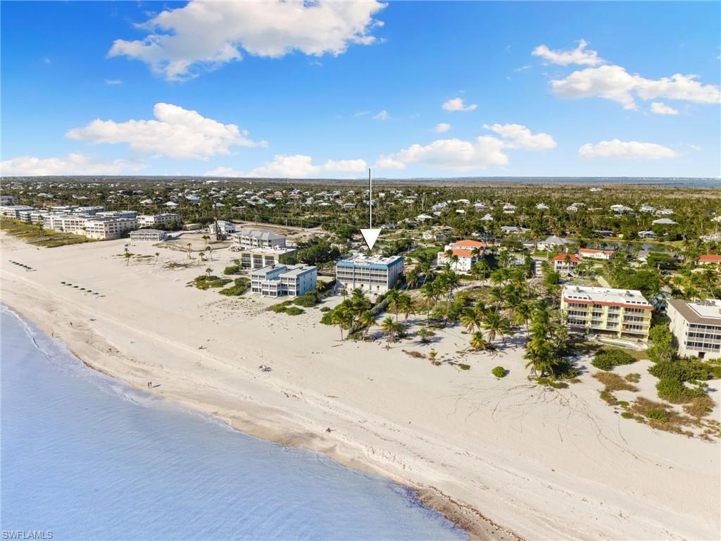 Drone / aerial view of unending shoreline