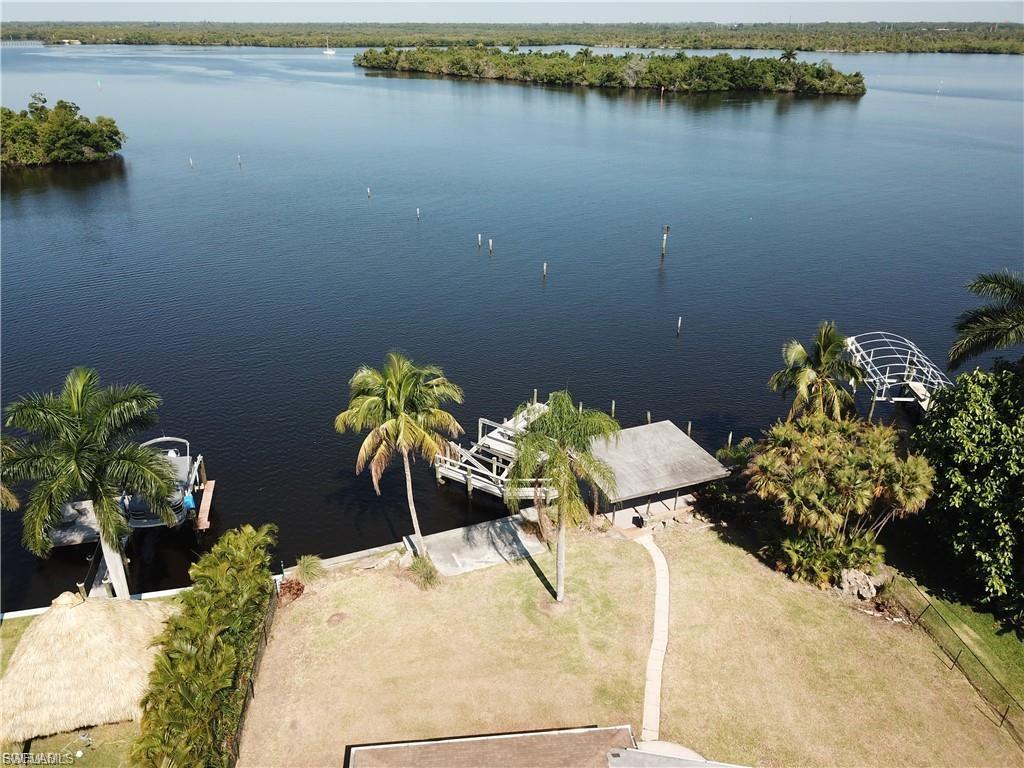 Bird's eye view of a nearby body of water