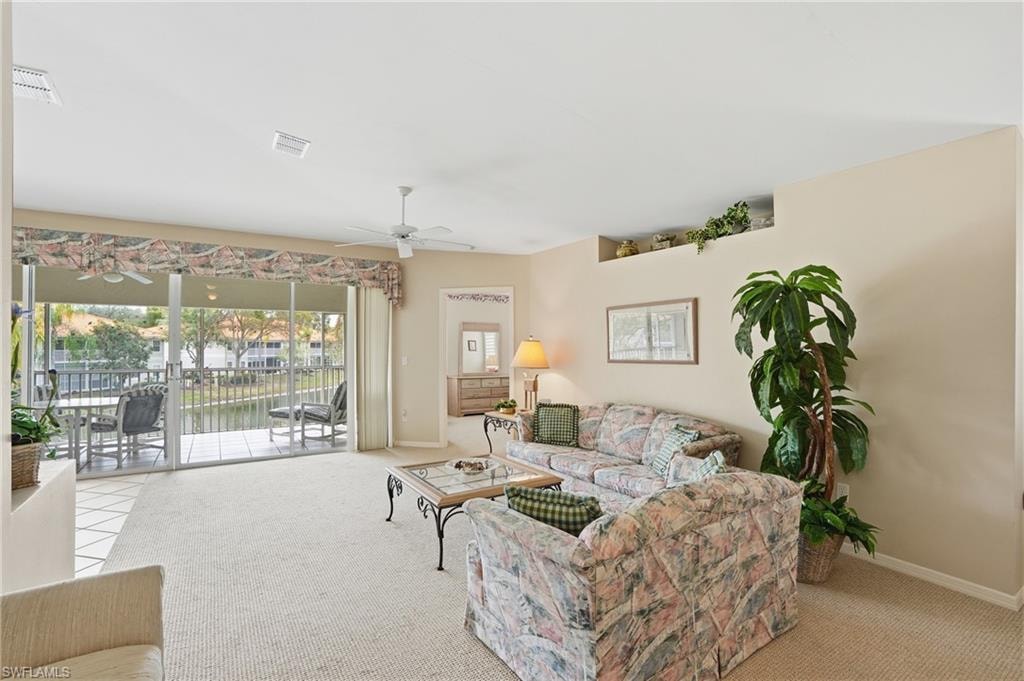 Living area featuring open concept and great views!