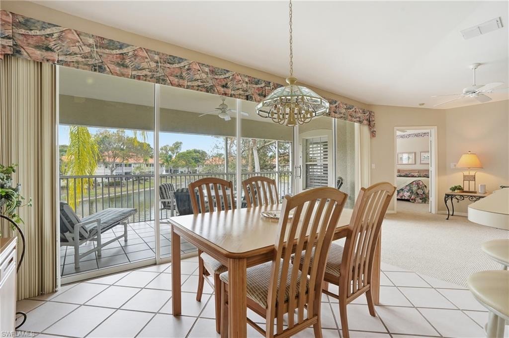 Dining room with long lake views
