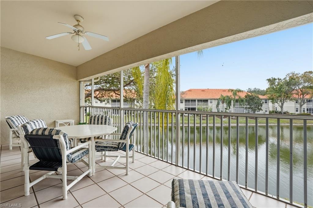 Lanai a water view, and seating  area
