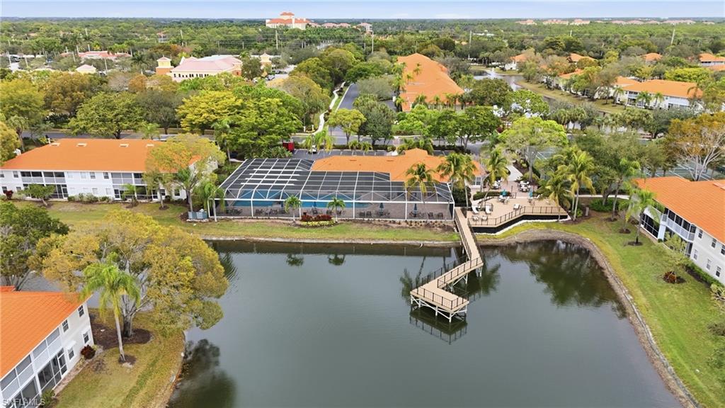 Drone / aerial view of a nearby body of water