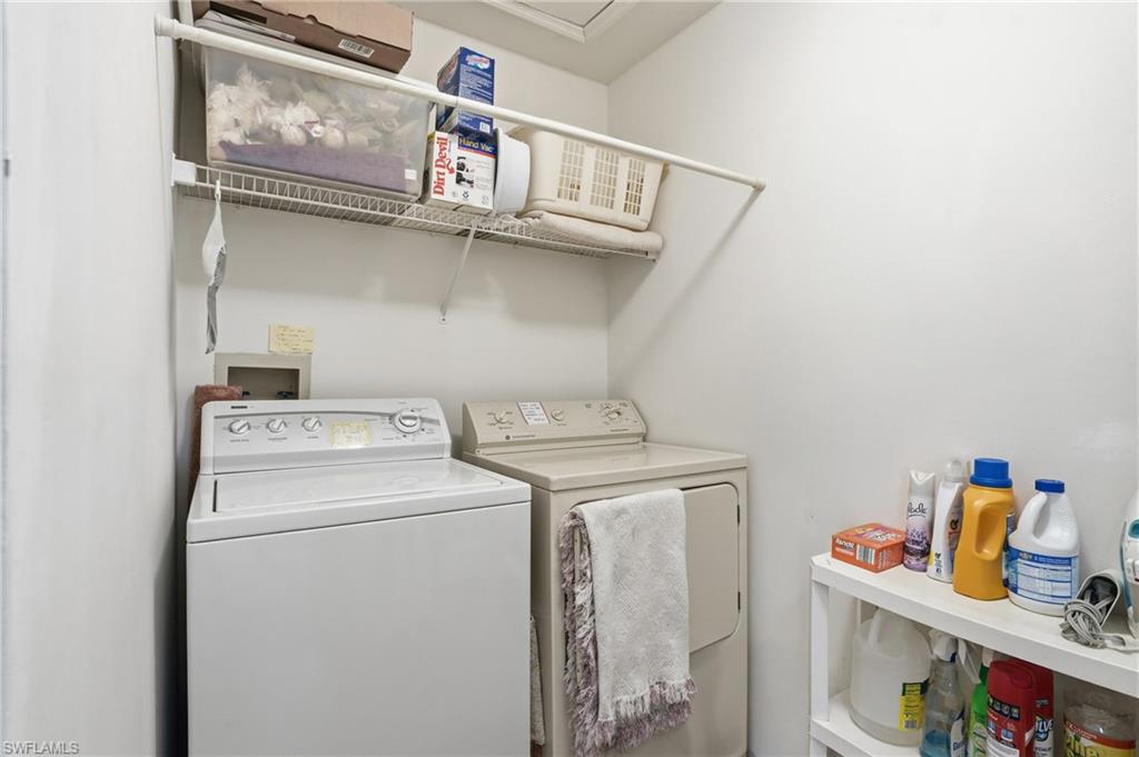 Laundry area featuring washing machine and dryer