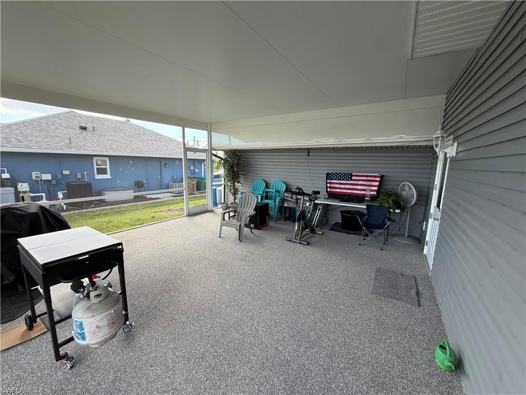 View of patio with grilling area