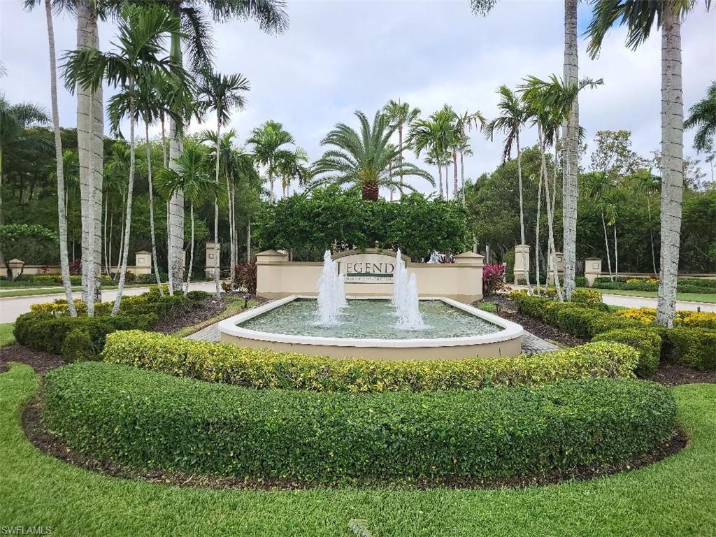 View of fountain at entrance to community.