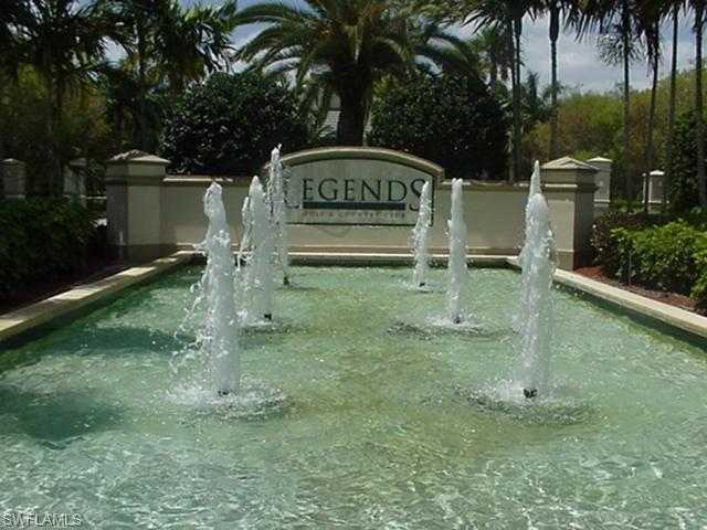 View of community fountain at entrance to community.