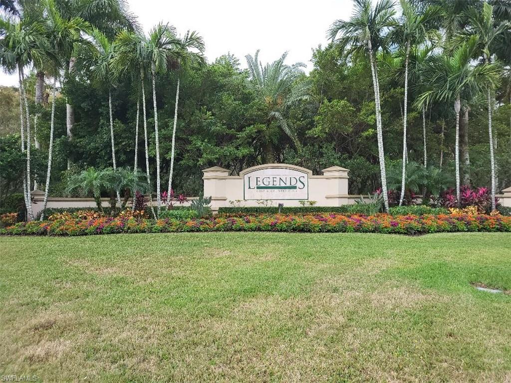 Legends sign at community entrance.