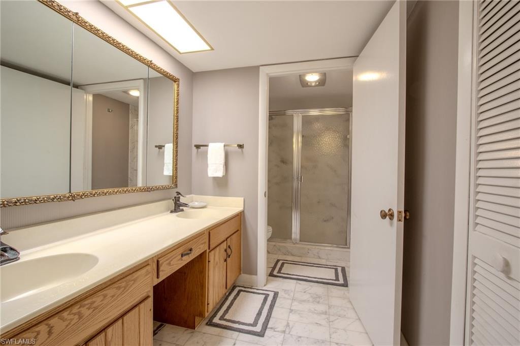 Primary bathroom with walk in shower.