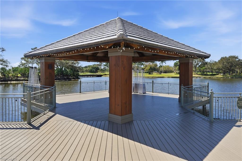 Community gazebo and deck area offering a peaceful outdoor space to relax and enjoy the surroundings within Fiddler’s Creek.