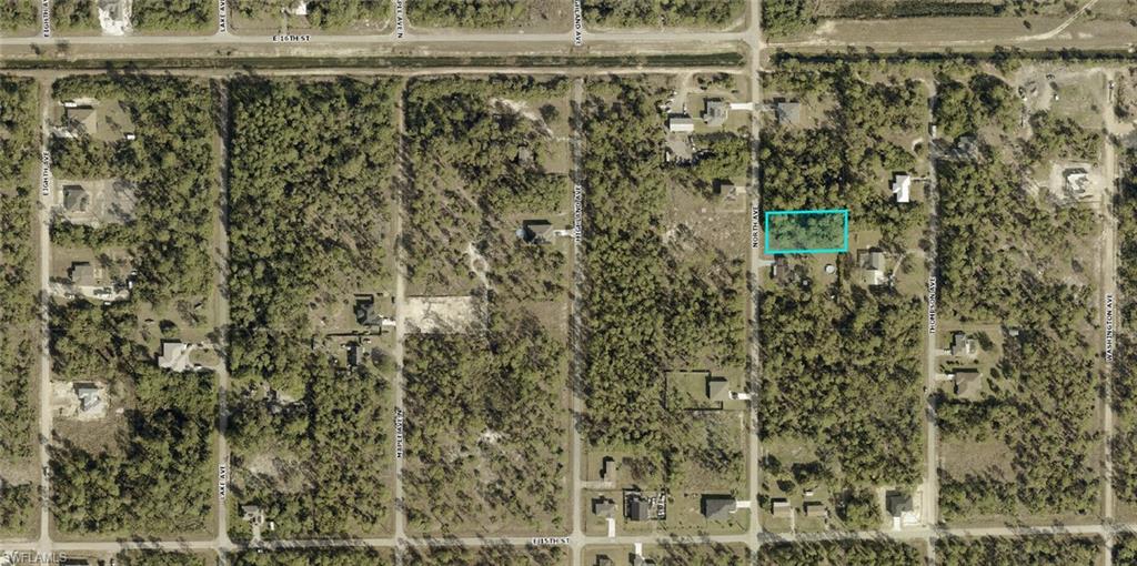Aerial overview of property's location featuring property boundaries highlighted