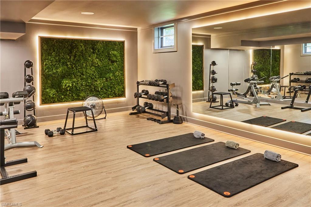 Photos are of a similar home by builder and are for illustrative purposes only. View of home gym in upstairs flex room.