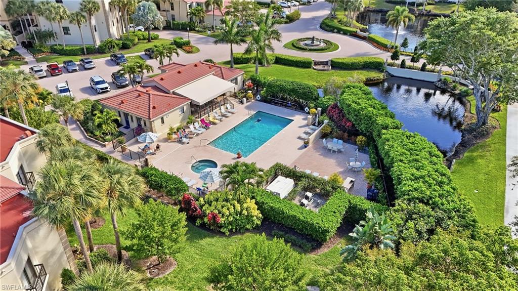 Bird's eye view of a pool
