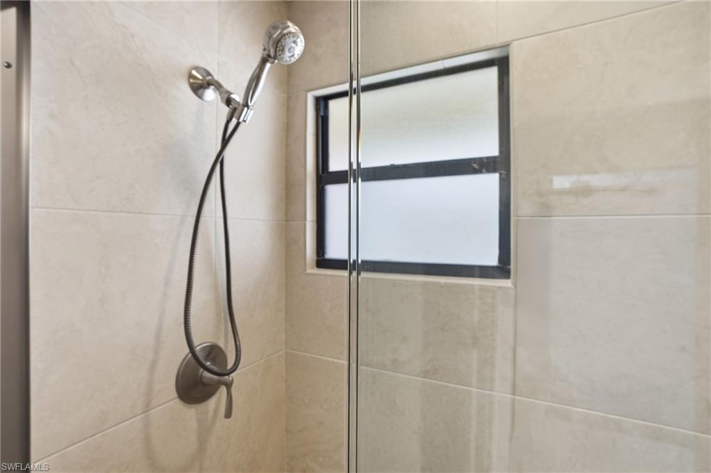 Bathroom view of a shower stall