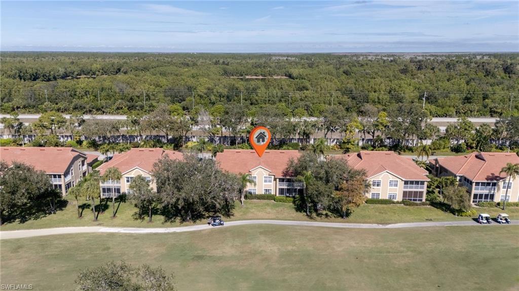 Aerial view of the carriage house