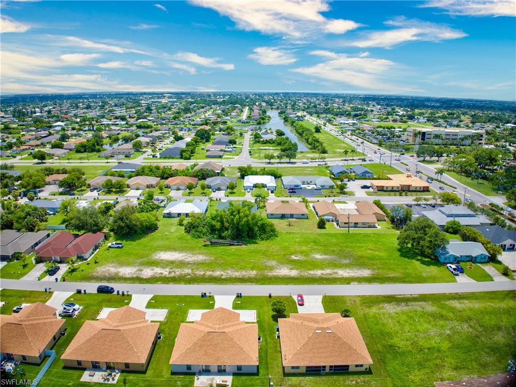 Aerial perspective of suburban area