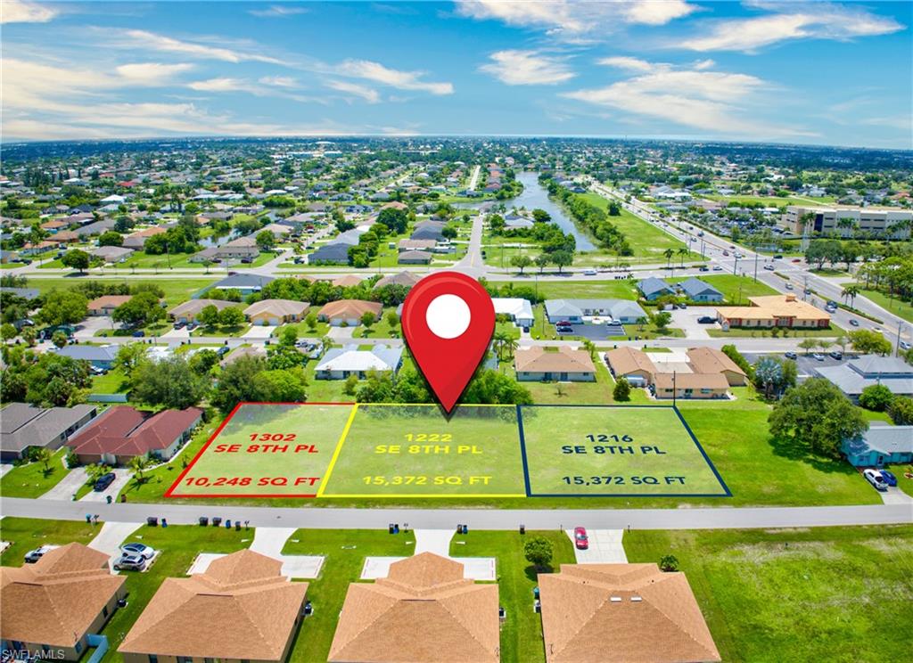 Aerial view of residential area