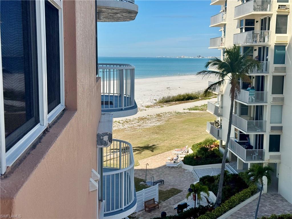 Gulf view between the building